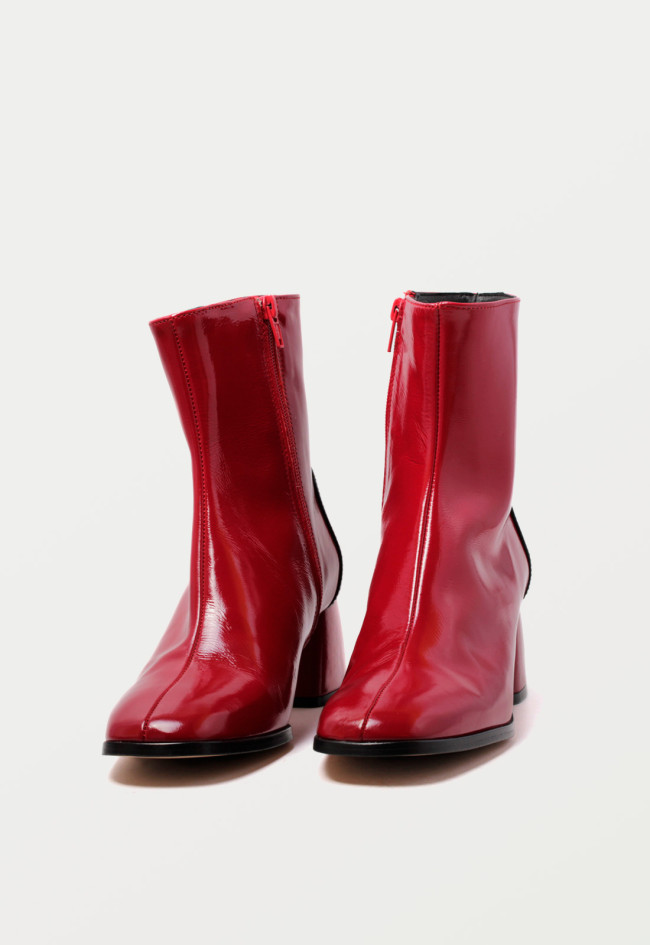 Botín tacón trendy de mujer rojo Glo eloise