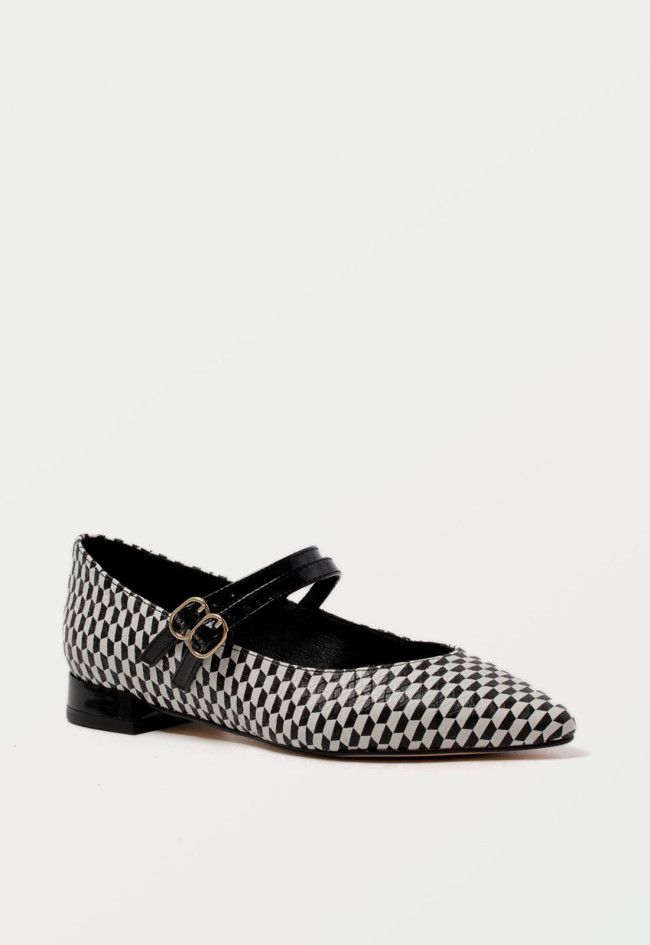 Zapato bailarina de mujer negro Glo 23-341