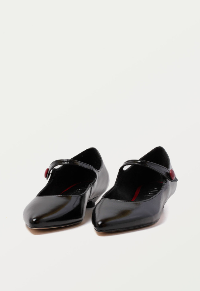 Zapato bailarina de mujer negro Glo mece t2