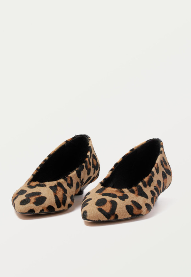 Zapato bailarina estampado animal de mujer leopardo Glo salon t2
