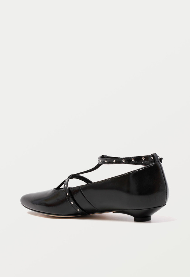 Zapato manoletina de mujer negro Glo tont t2