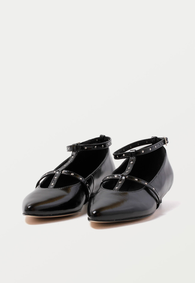 Zapato manoletina de mujer negro Glo tont t2