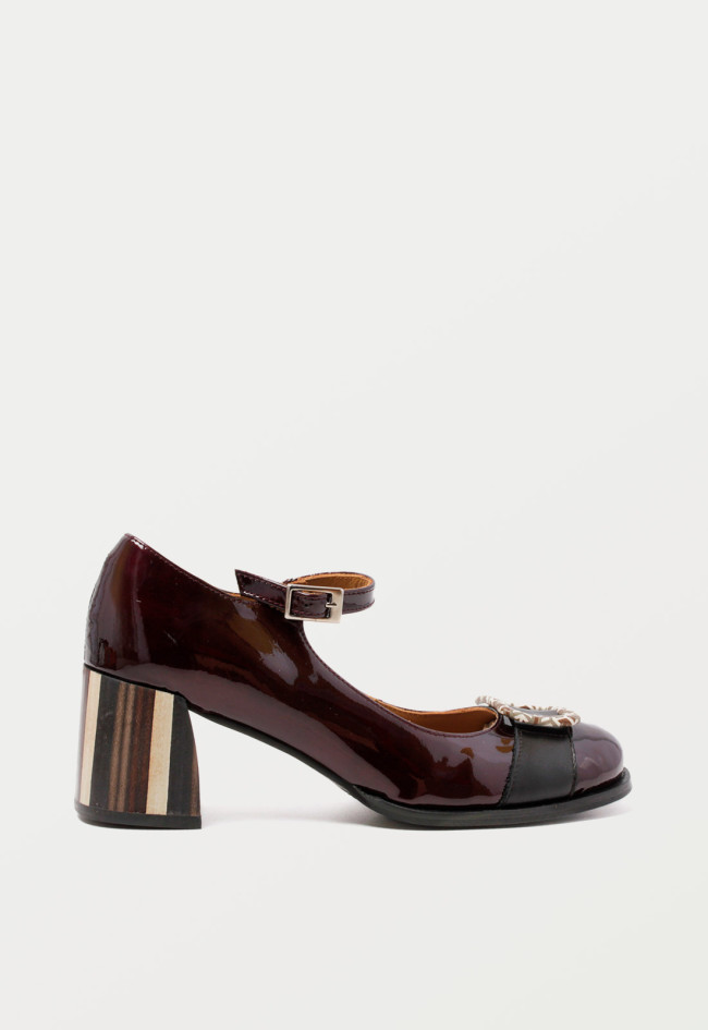 Zapato mary jane de mujer burdeos Nemonic 2332