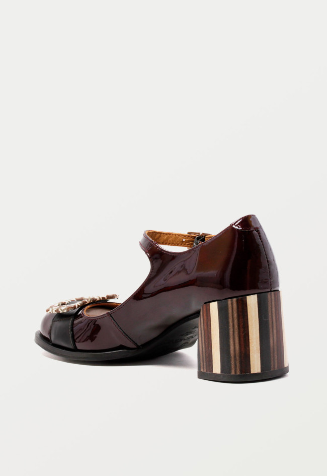 Zapato mary jane de mujer burdeos Nemonic 2332