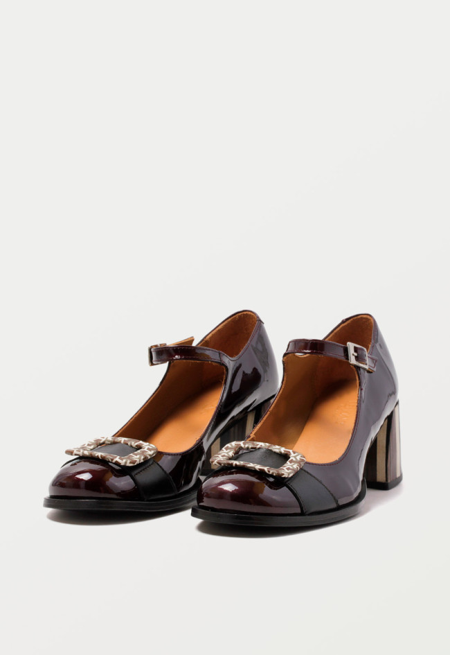 Zapato mary jane de mujer burdeos Nemonic 2332
