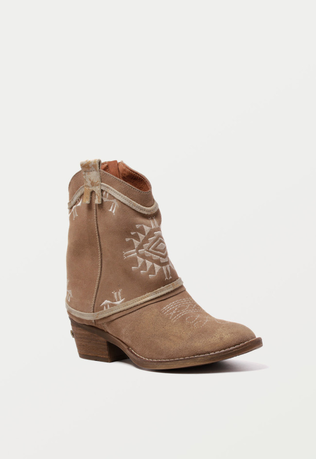 Botín cowboy de mujer camel Nemonic 2377
