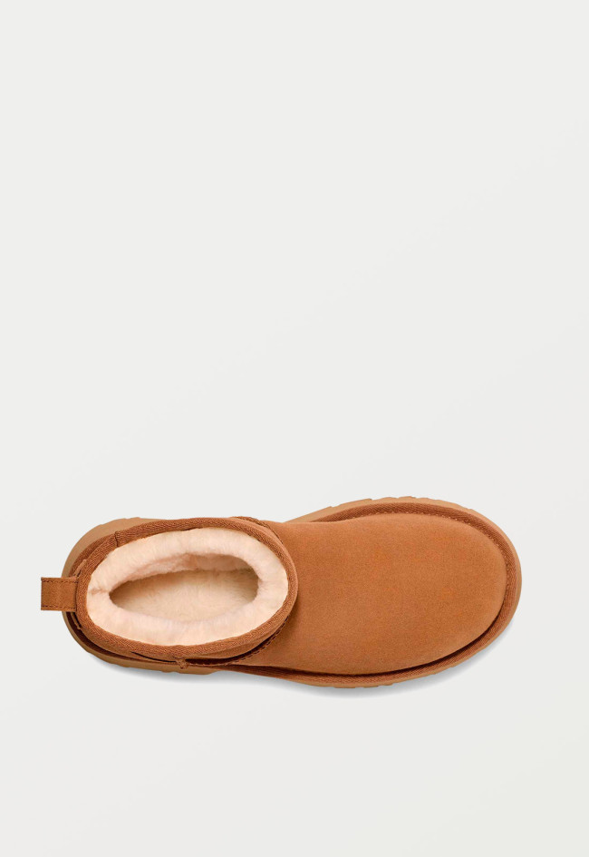 Botín plataforma de mujer tostado UGG classic ultra mini new heights