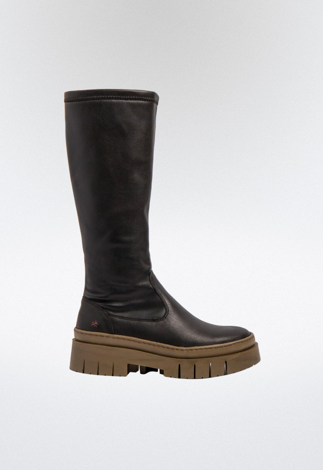 Bota plataforma de mujer negro Art 1956 stretch nappa