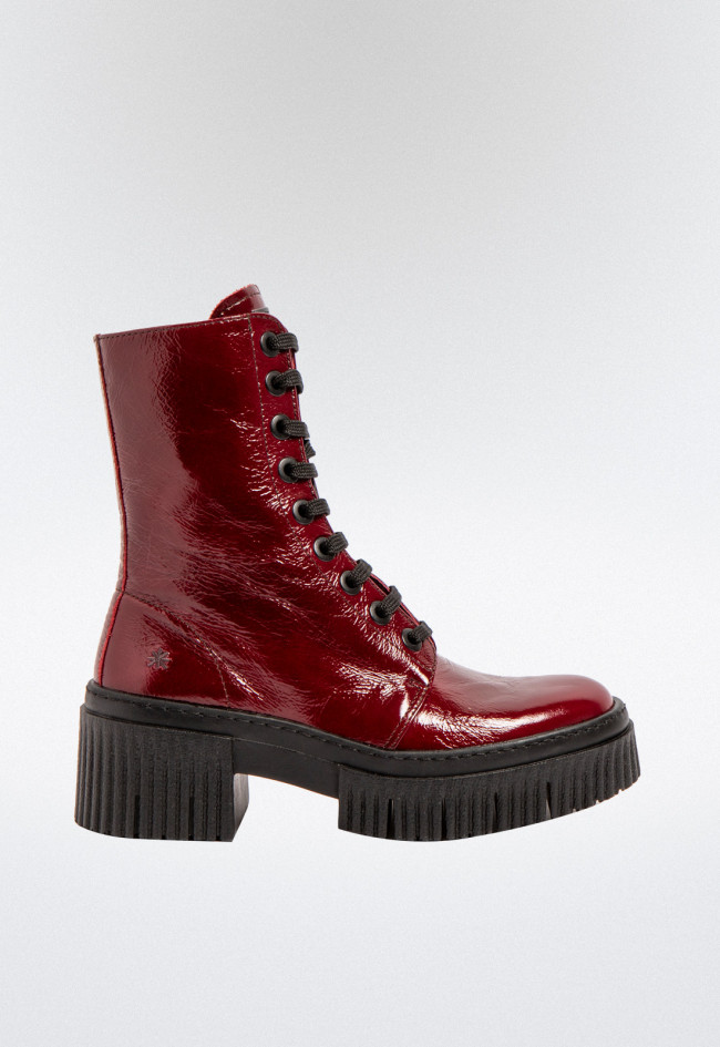 Botín militar plataforma de mujer rojo Art 1375 patent flash