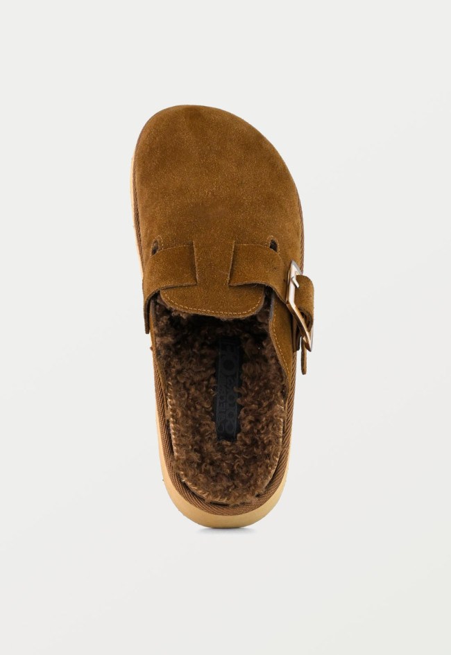Zueco con pelo de mujer cuero Colors of California hc.stormy45