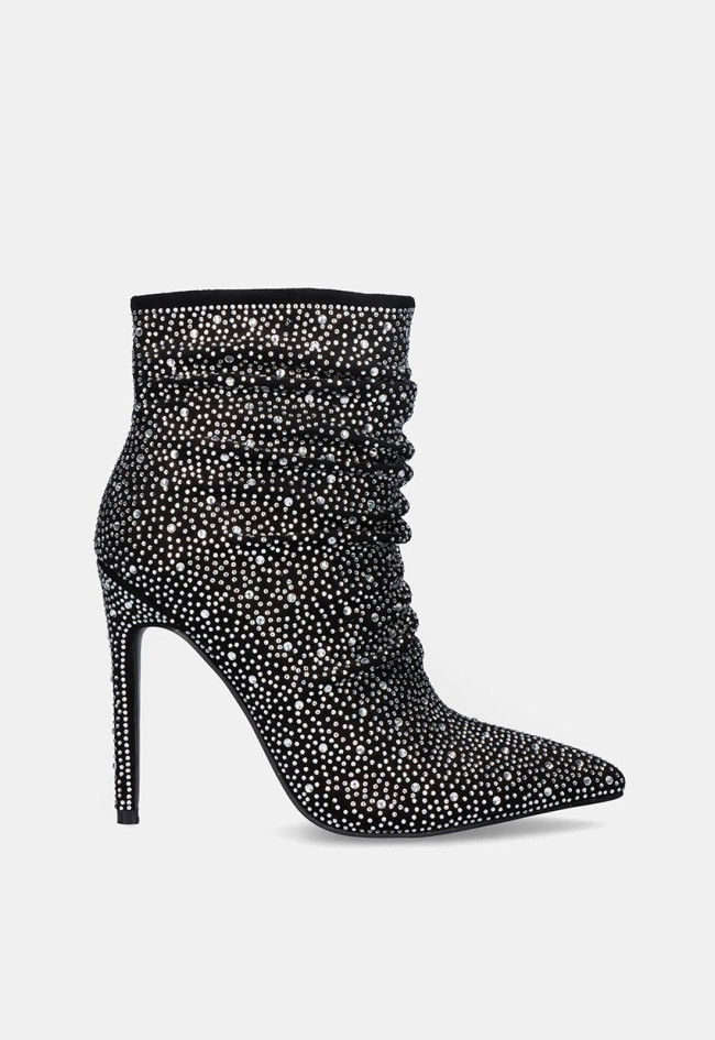 Botín tacón fino con brillantes de mujer negro EXE p234a-d958