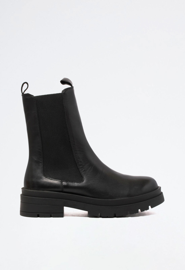 Botín piel plataforma de mujer negro VAS t449 l-174