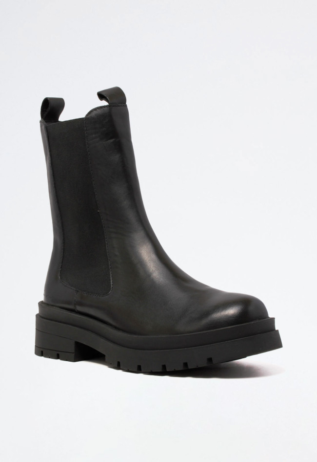 Botín piel plataforma de mujer negro VAS t449 l-174