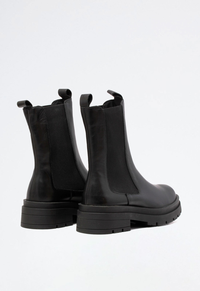 Botín piel plataforma de mujer negro VAS t449 l-174