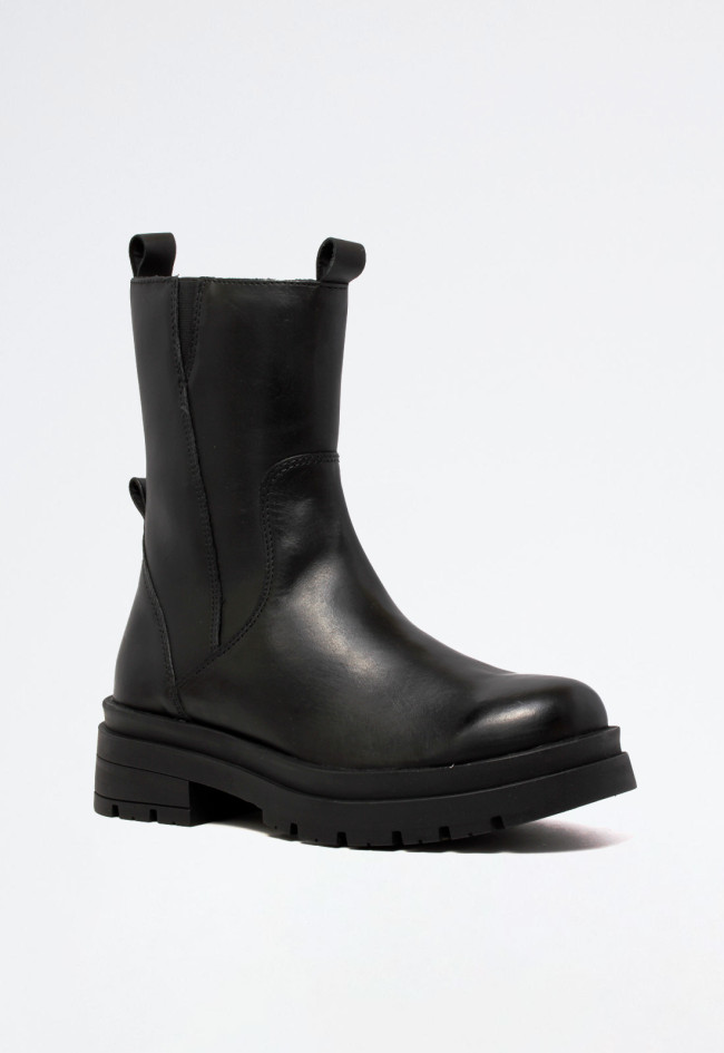Botín piel plataforma de mujer negro VAS v001 l-149