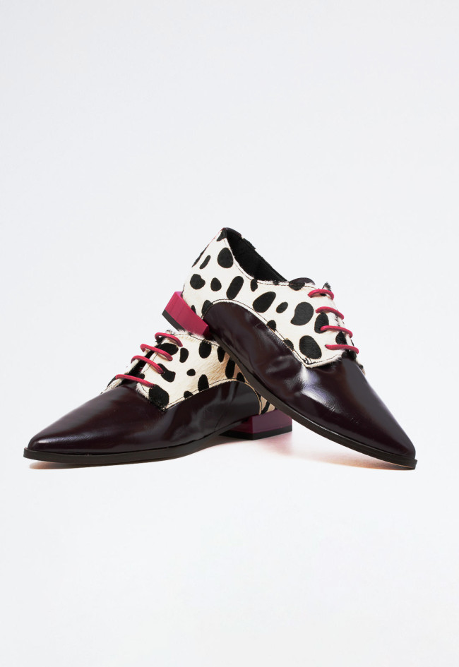 Zapato plano cordones de mujer morado Glo stadfish