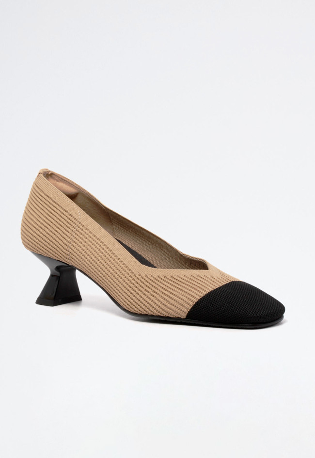 Zapato tacón de mujer beige MISS ELASTIC 76400