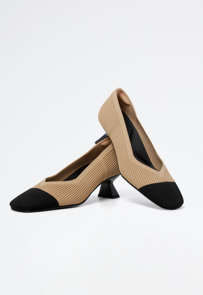 Zapato tacón de mujer beige MISS ELASTIC 76400