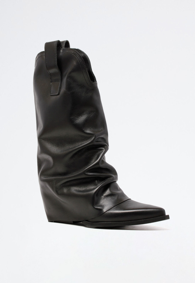 Bota cowboy polaina de mujer negro The icona tx410