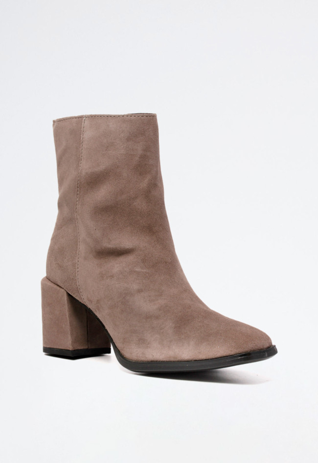 Botín piel tacón de mujer taupe VAS v233 l-171