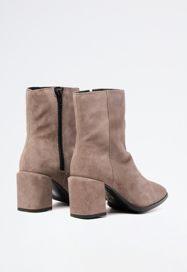 Botín piel tacón de mujer taupe VAS v233 l-171