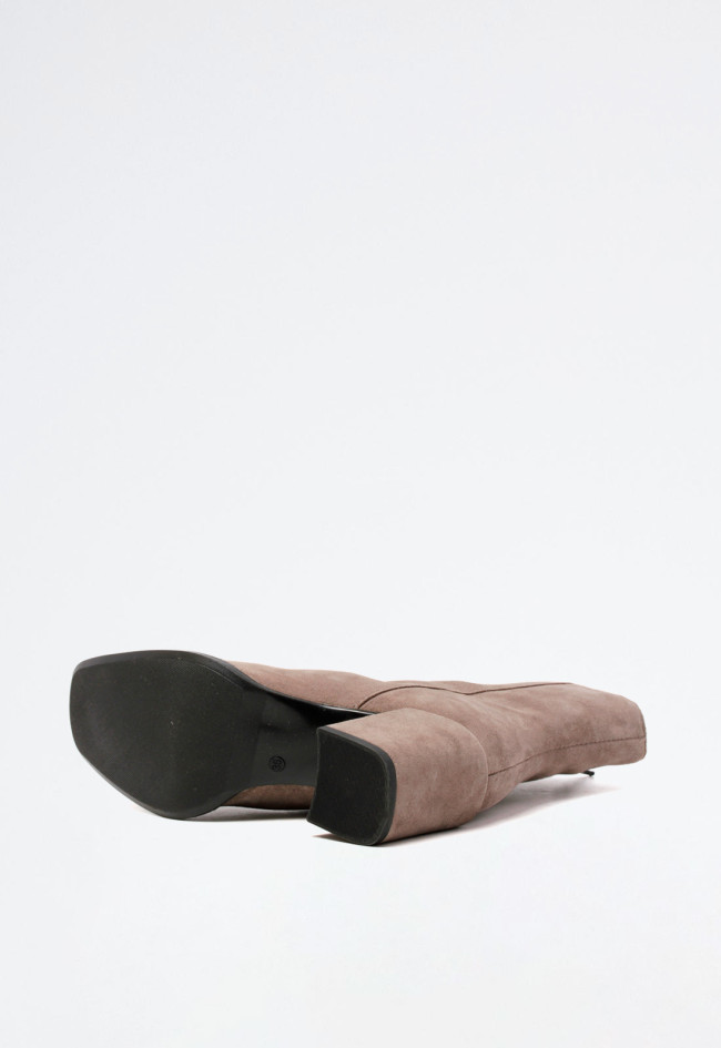 Botín piel tacón de mujer taupe VAS v233 l-171