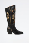 Bota cowboy bordados de mujer leopardo Nemonic 2354