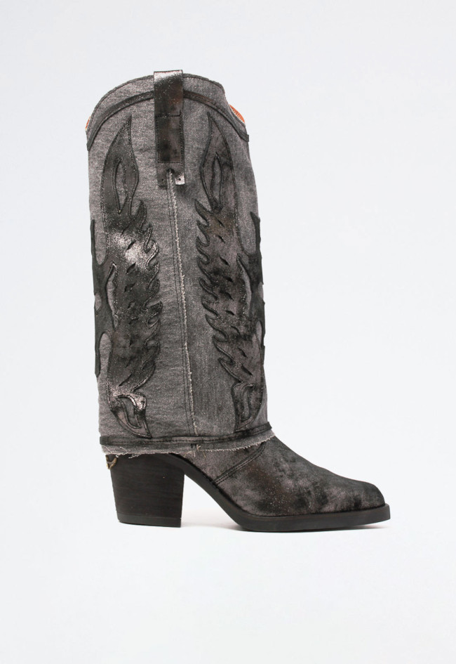 Bota polaina cowboy de mujer plomo Nemonic 2381