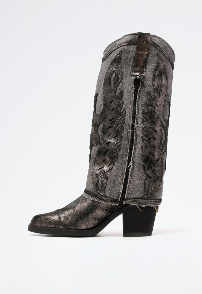 Bota polaina cowboy de mujer plomo Nemonic 2381
