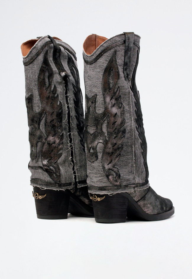 Bota polaina cowboy de mujer plomo Nemonic 2381