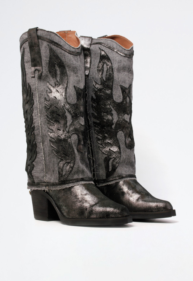 Bota polaina cowboy de mujer plomo Nemonic 2381
