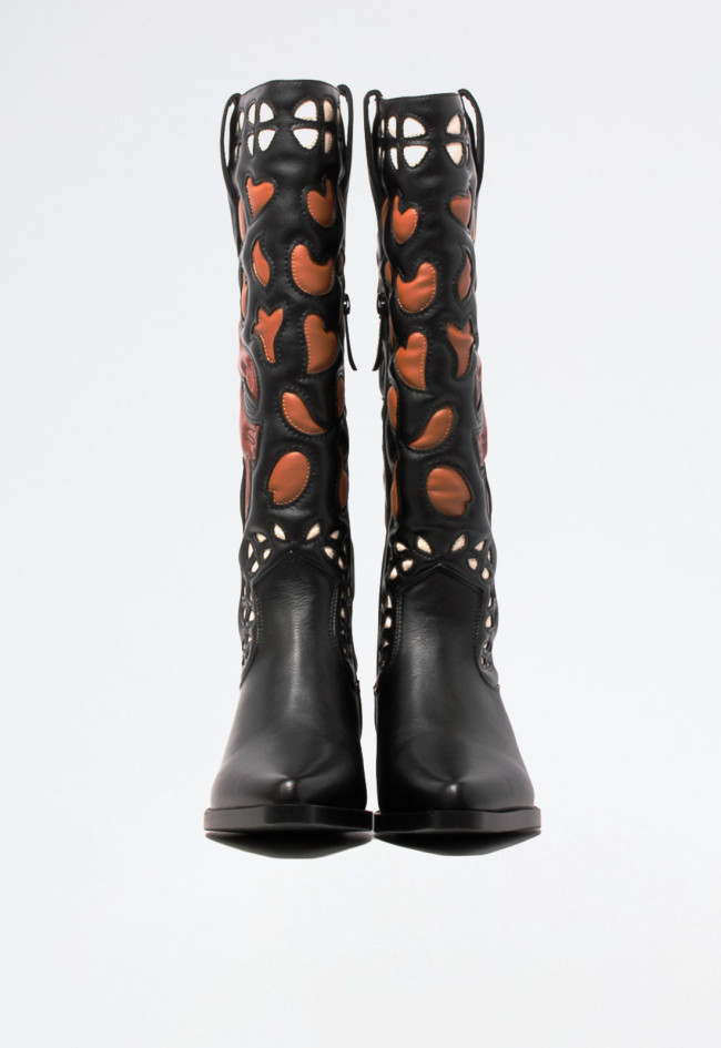 Bota cowboy bordados de mujer negro Noa Harmon 9779-m06