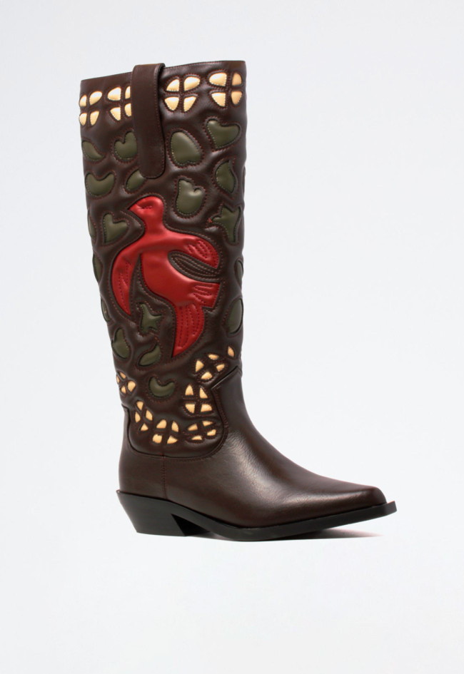 Bota cowboy bordados de mujer marrón Noa Harmon 9779-m55
