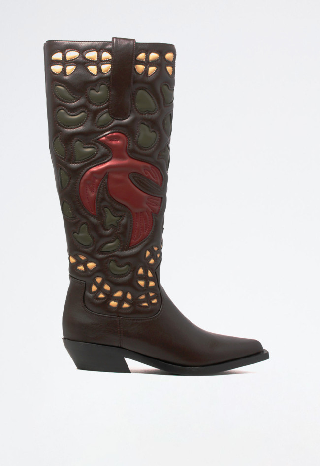 Bota cowboy bordados de mujer marrón Noa Harmon 9779-m55