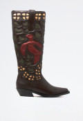 Bota cowboy bordados de mujer marrón Noa Harmon 9779-m55