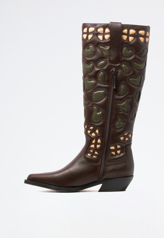 Bota cowboy bordados de mujer marrón Noa Harmon 9779-m55