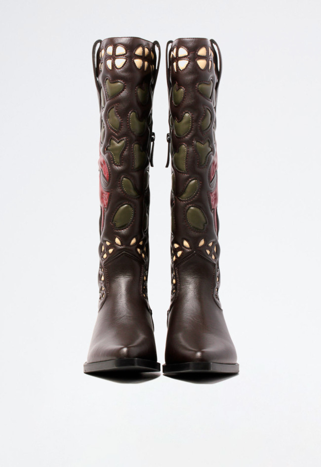 Bota cowboy bordados de mujer marrón Noa Harmon 9779-m55