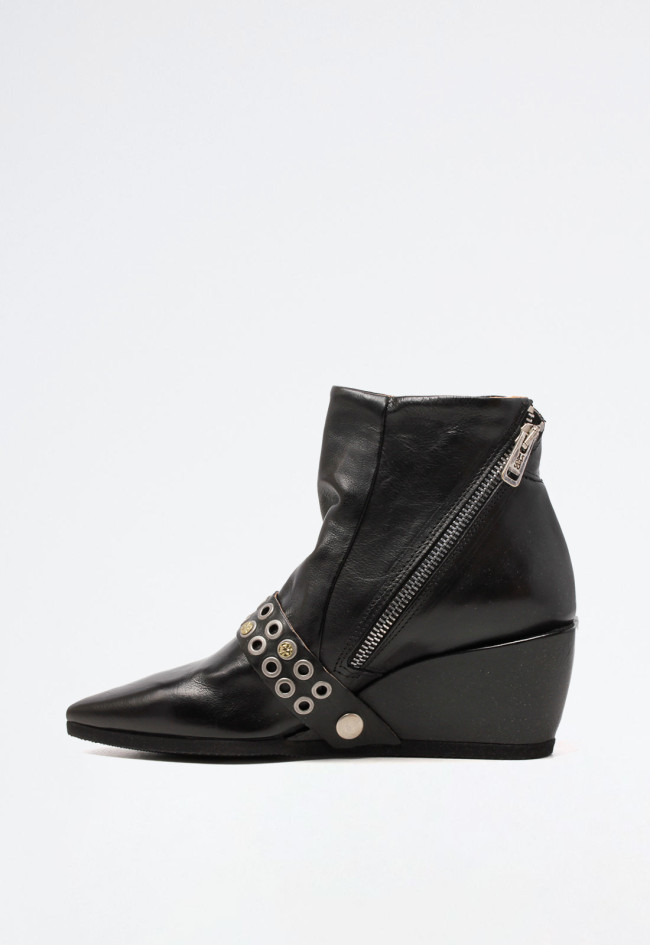 Botín biker tachas de mujer negro A.S. 98 b83201