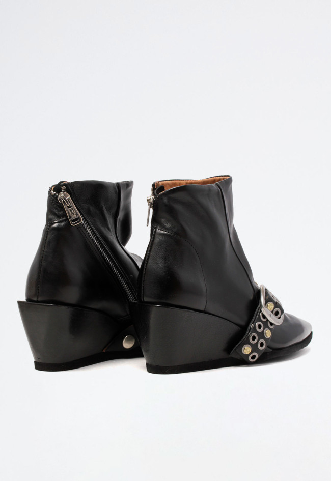 Botín biker tachas de mujer negro A.S. 98 b83201