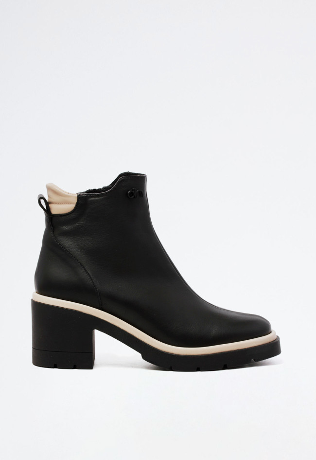 Botín piel tacón de mujer negro Doralatina 53032