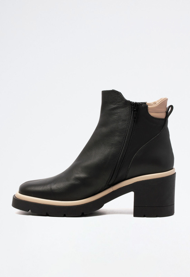 Botín piel tacón de mujer negro Doralatina 53032