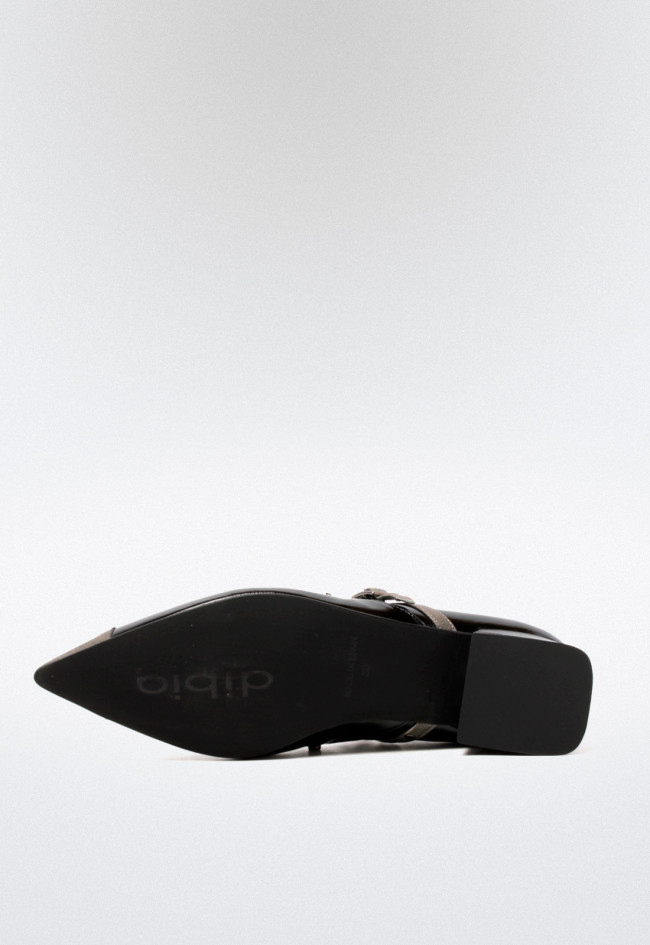 Zapato bailarina tachas de mujer negro Dibia 13077