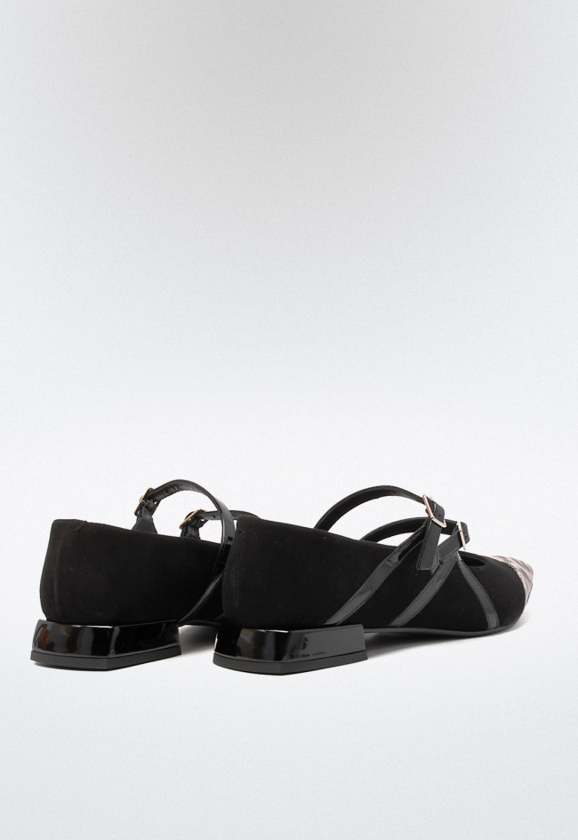 Zapato bailarina piel de mujer negro Dansi 6728