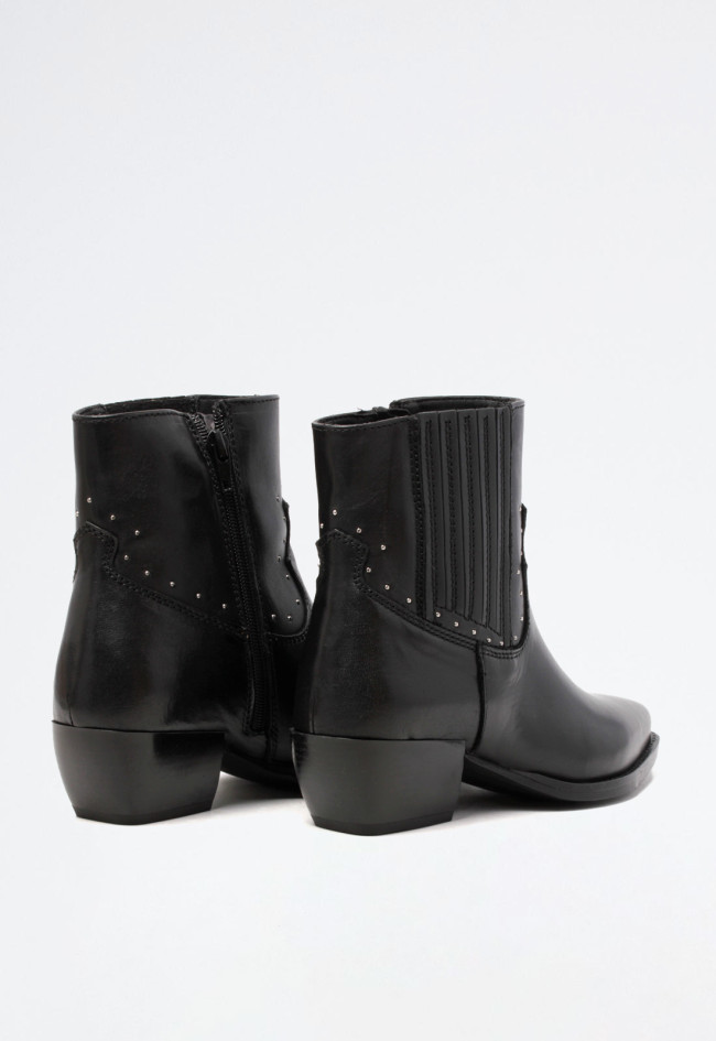 Botín cowboy piel de mujer negro Glo limbo 7271