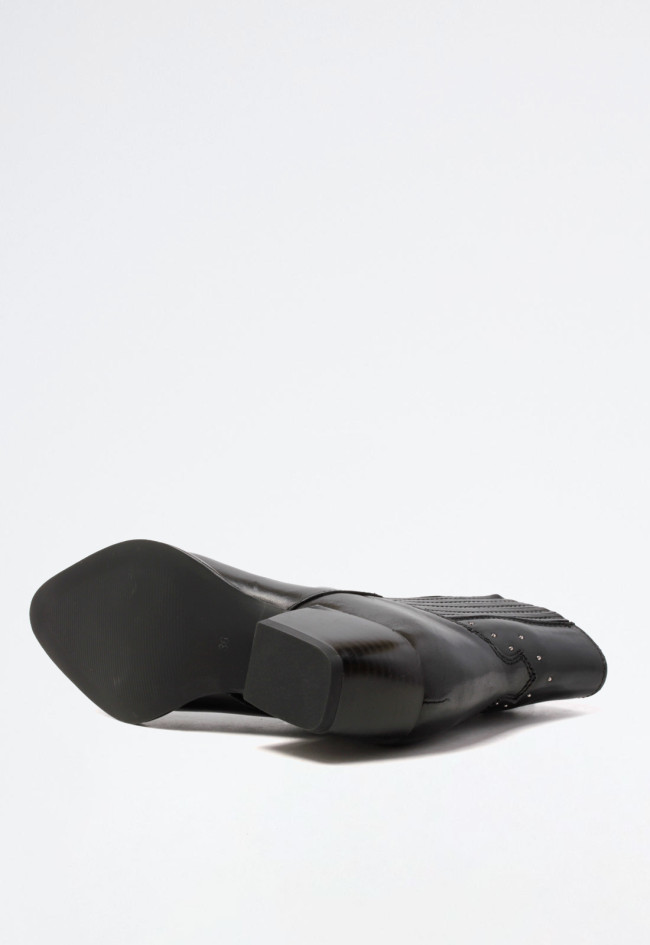 Botín cowboy piel de mujer negro Glo limbo 7271