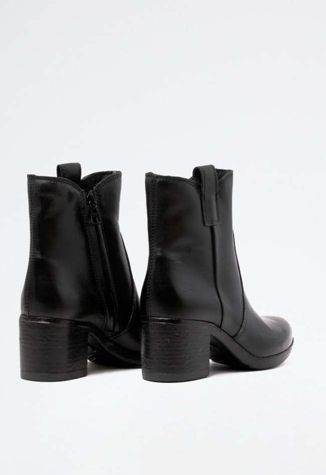 Botín campero piel de mujer negro Mjus l49202