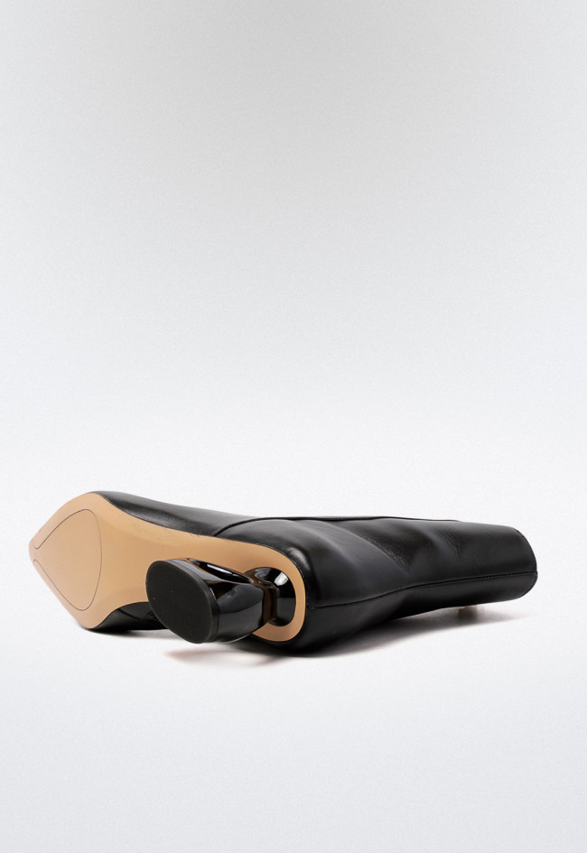 Botín tacón piel de mujer negro Unique 2449-d
