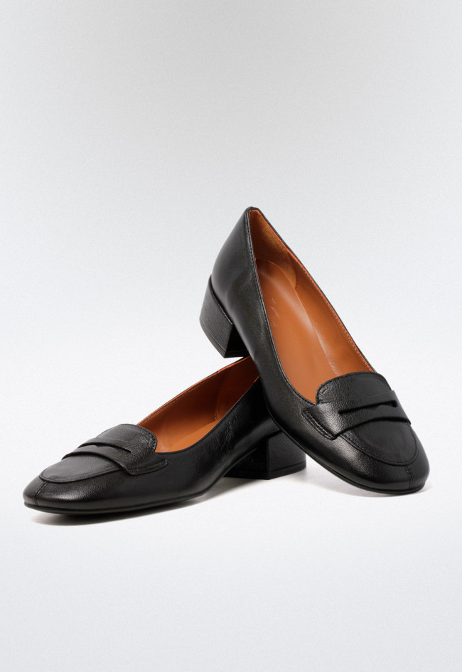 Zapato bailarina piel de mujer negro VAS 9970