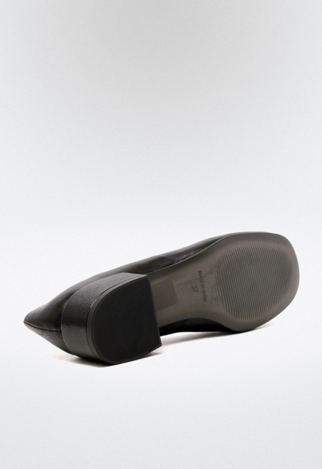 Zapato bailarina piel de mujer negro VAS 9970