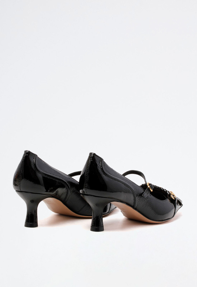 Zapato tacón piel de mujer negro Unique 1472039